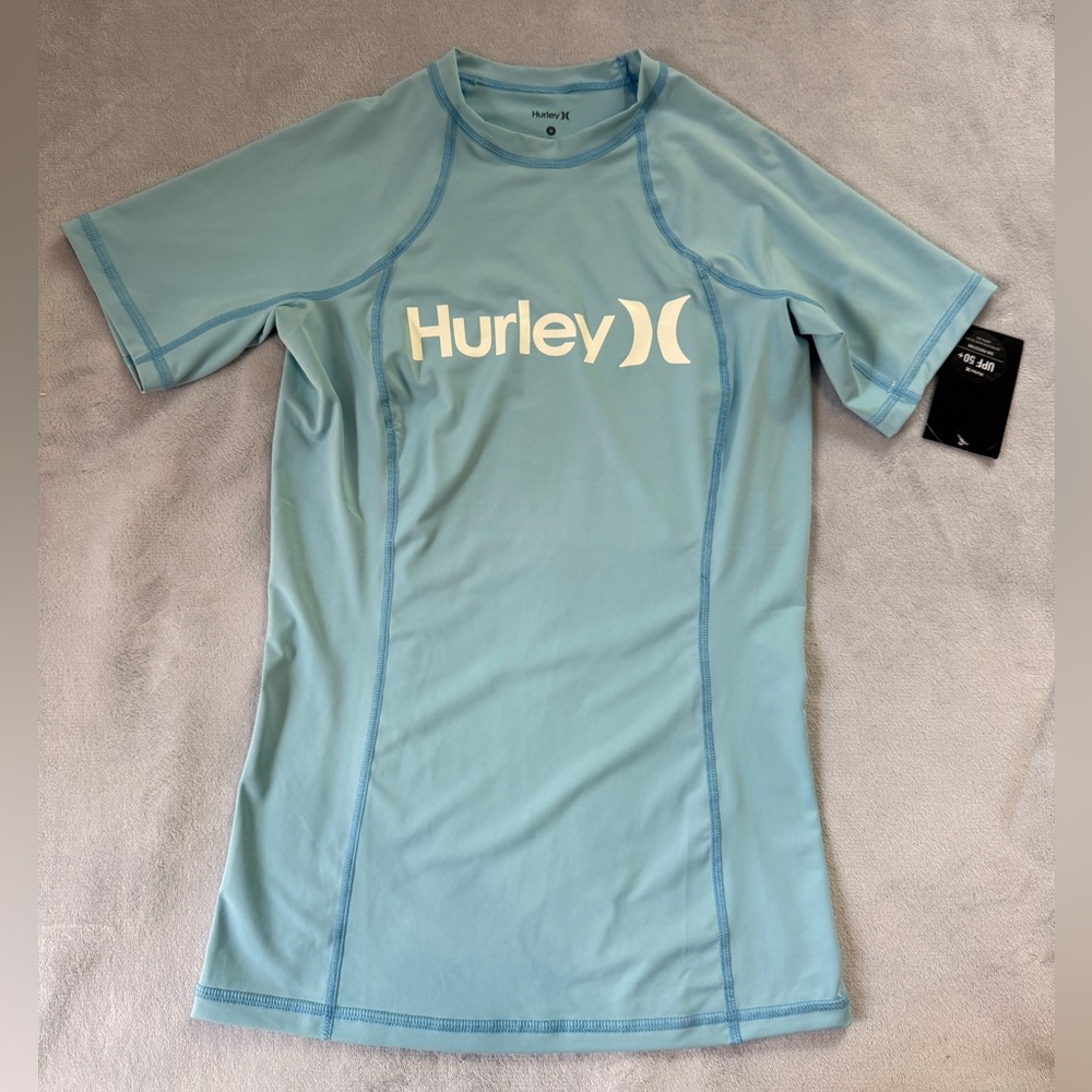 Hurley Aqua Short Sleeve Rash Guard